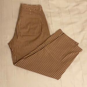 Everlane Brown Striped Ankle Pants